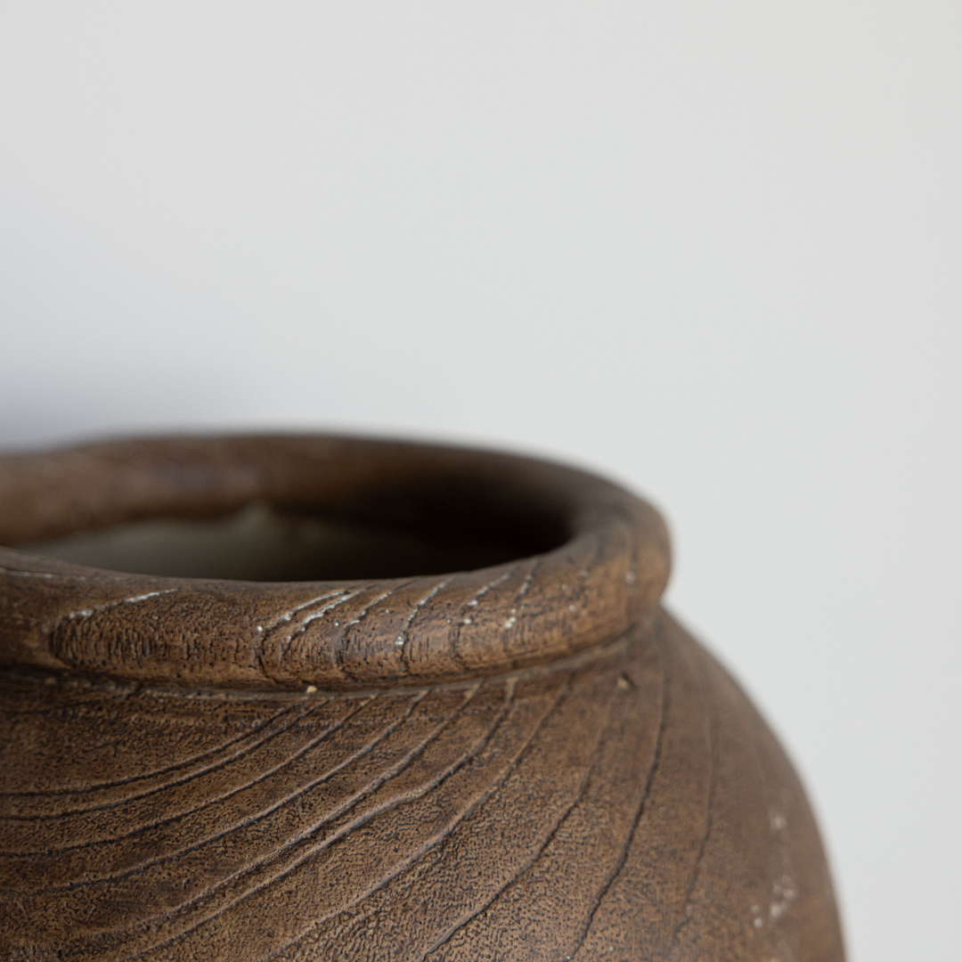 Brown Cement Line Vase | By Luxe B Co.