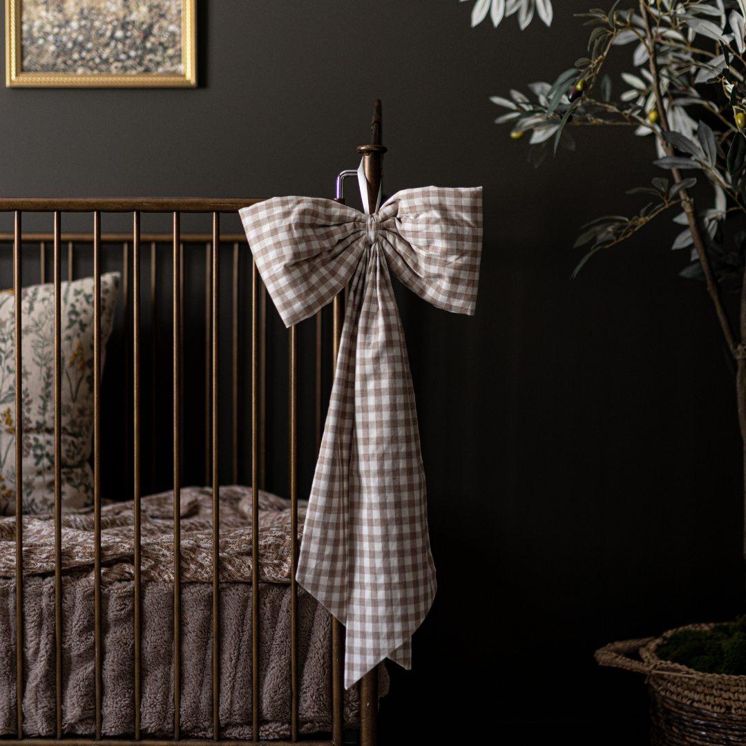 Brown Gingham Fabric Bows