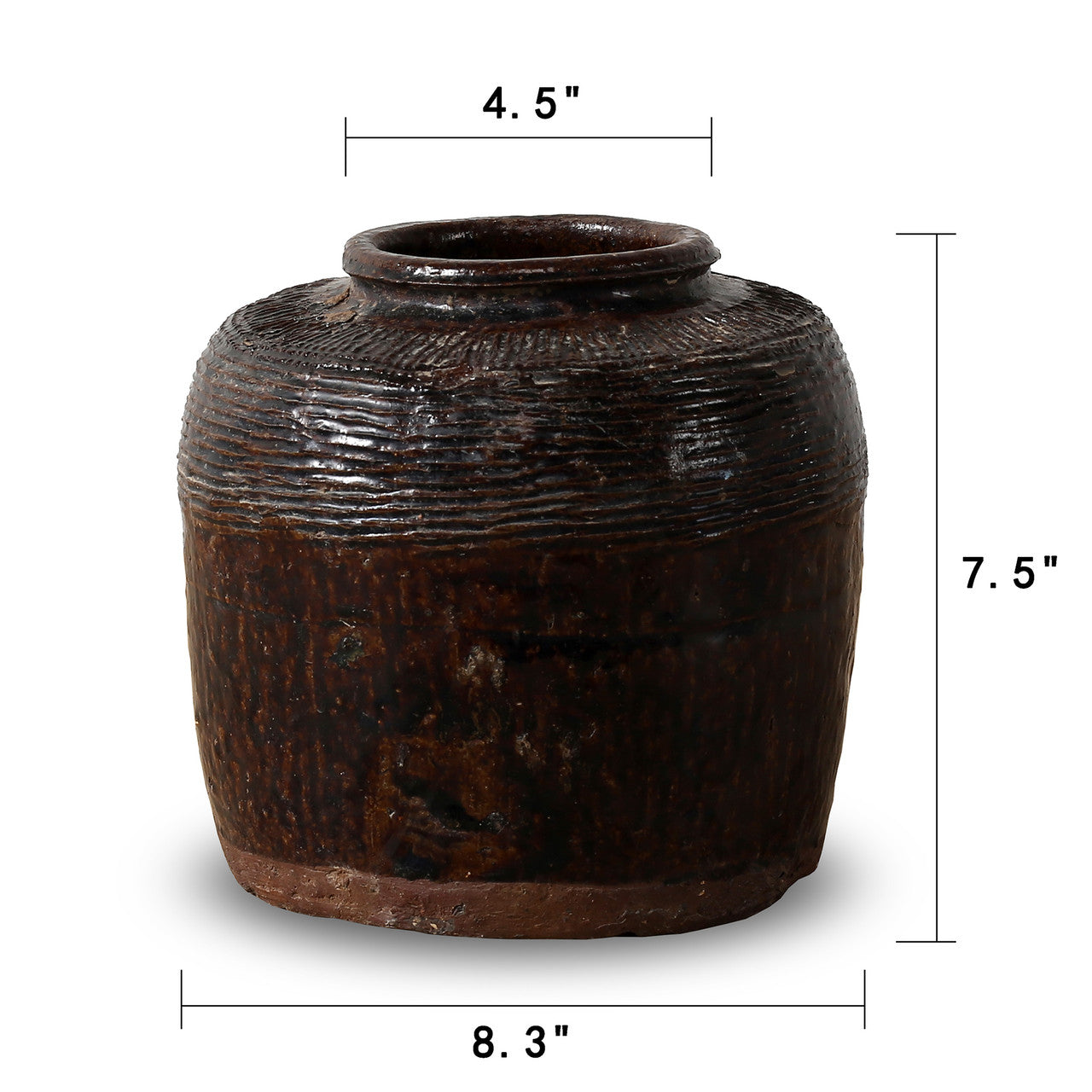 Brown Glaz Vintage Pot | By Luxe B Co.