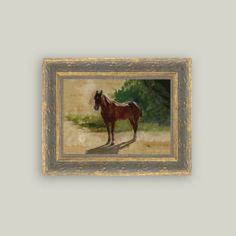Brown Horse Study Framed Antique Inspired Art | By Luxe B Co. 
