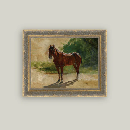 Brown Horse Study Framed Antique Inspired Art | By Luxe B Co. 