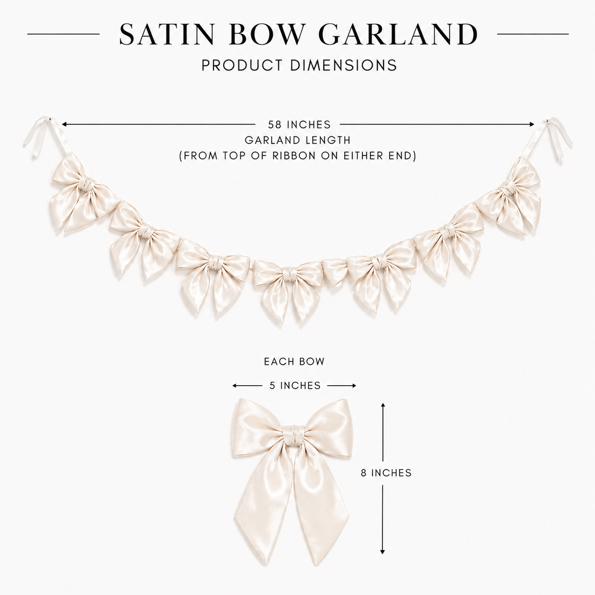 Brown Striped Fabric Bow Garland By Luxe B Co. 