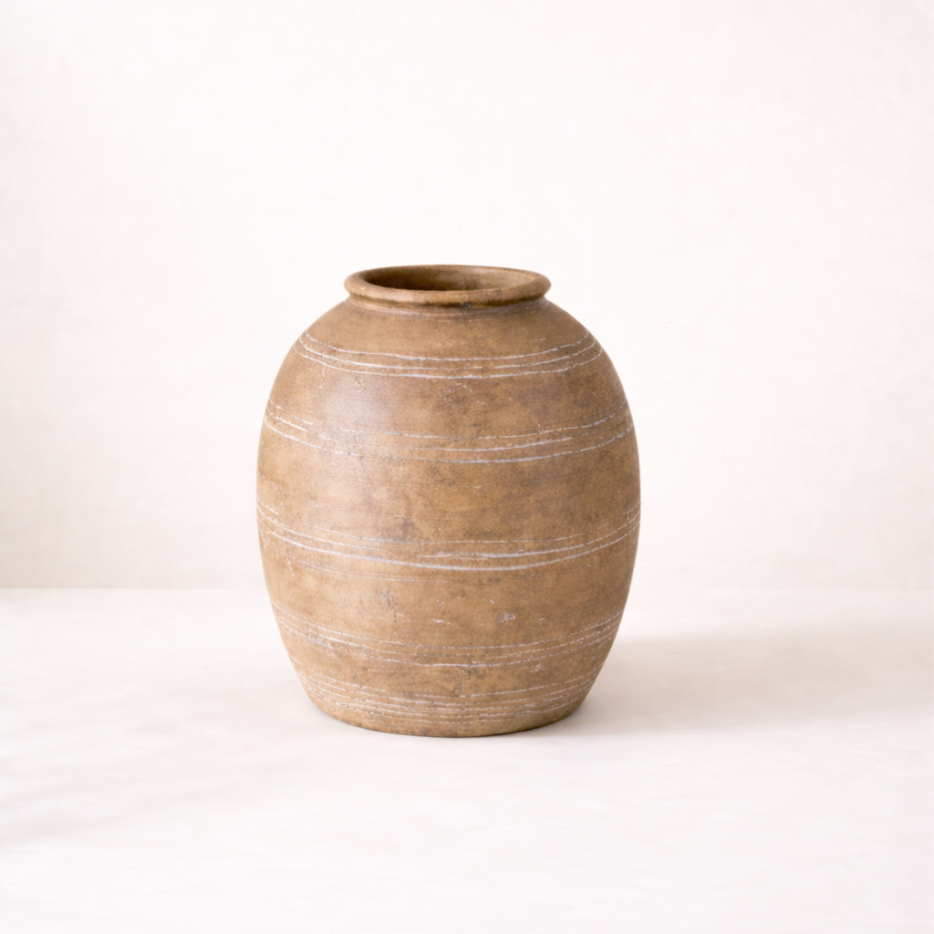 Brown Terracotta Line Vase | By Luxe B Co.