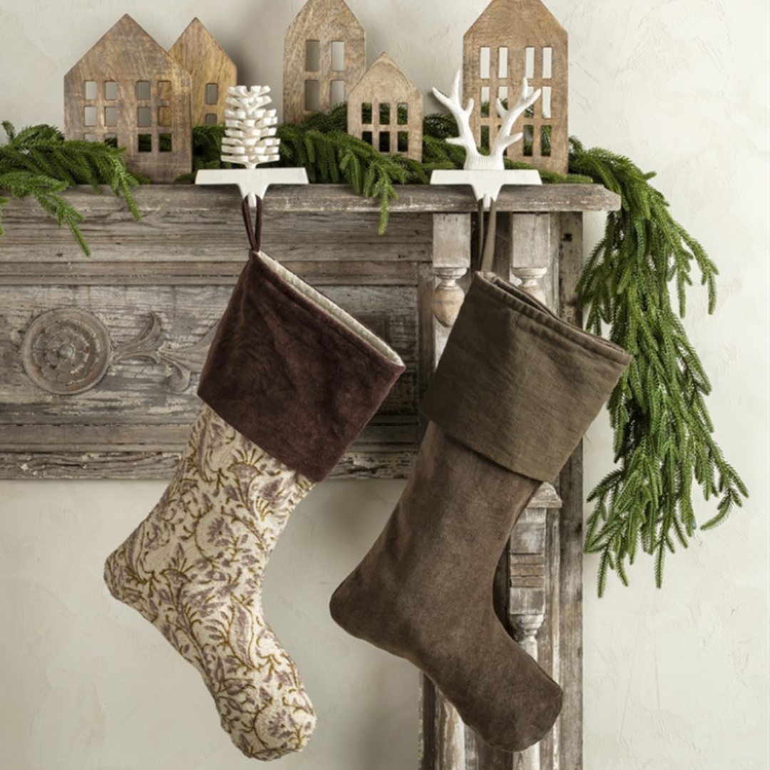 Brown Velvet Stocking | By Luxe B Co 