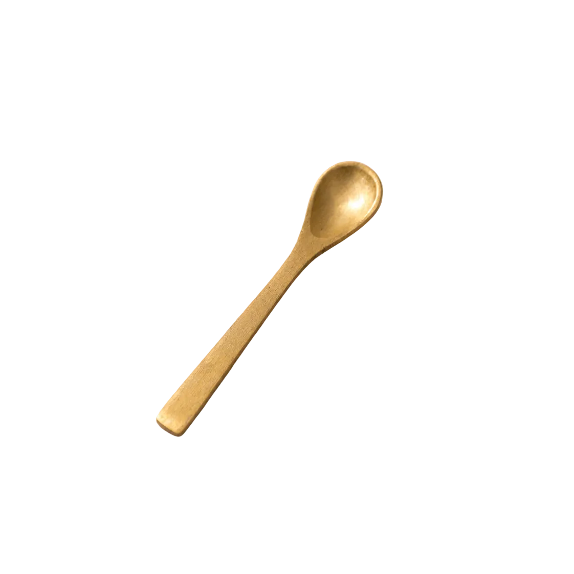 Brushed brass kitchen spoon by Luxe B Co, featuring a sleek handle and polished finish for cooking and serving.