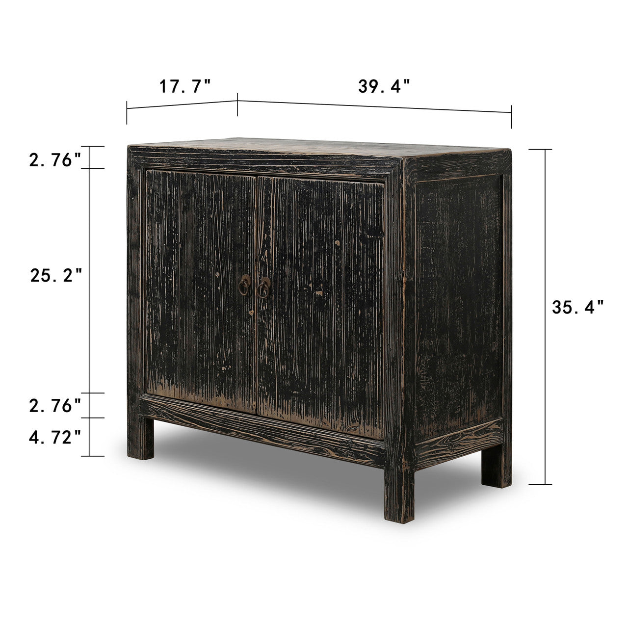 Calabasas Elm Wood Console Table Grand Black Wash | By Luxe B Co.