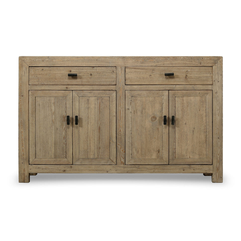 Calabasas Reclaimed Elm Wood Two Drawer Console Table Grand Natura | By Luxe B Co.