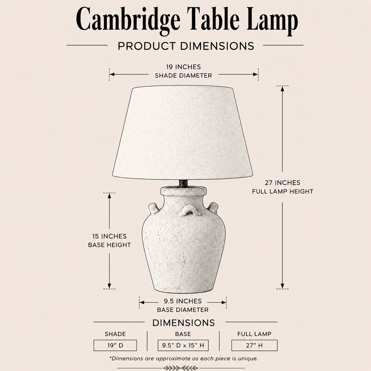 Cambridge Table Lamp By Luxe B Co.