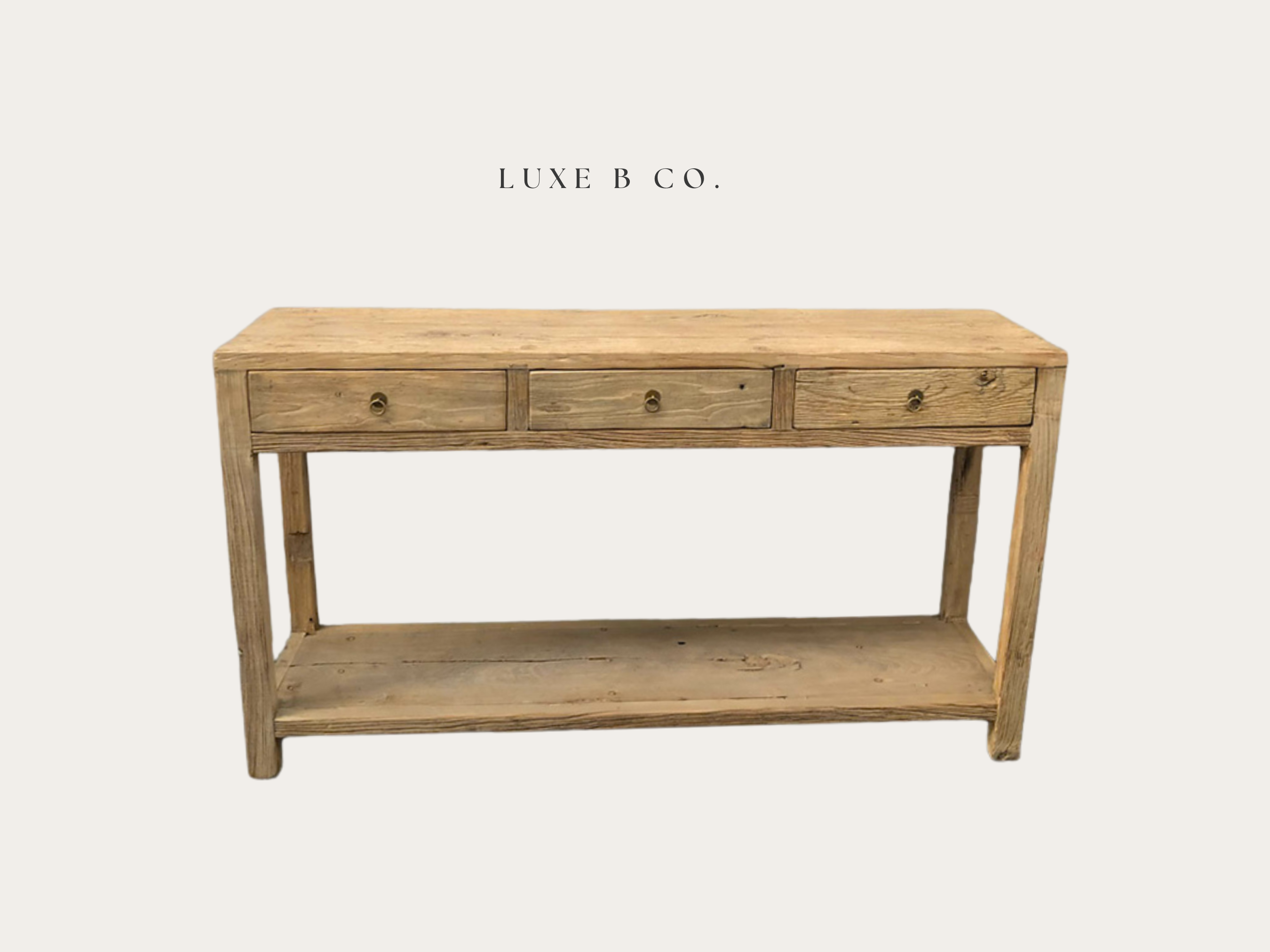 Capitola Console Elm Wood Console Table - Luxe B Co