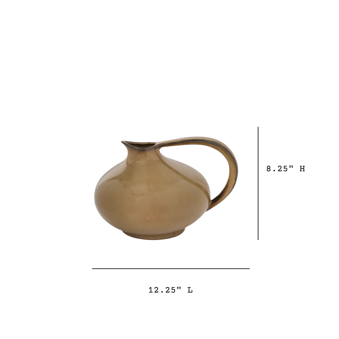 Caramel Glazed Serpentine Pitcher| By Luxe B Co.