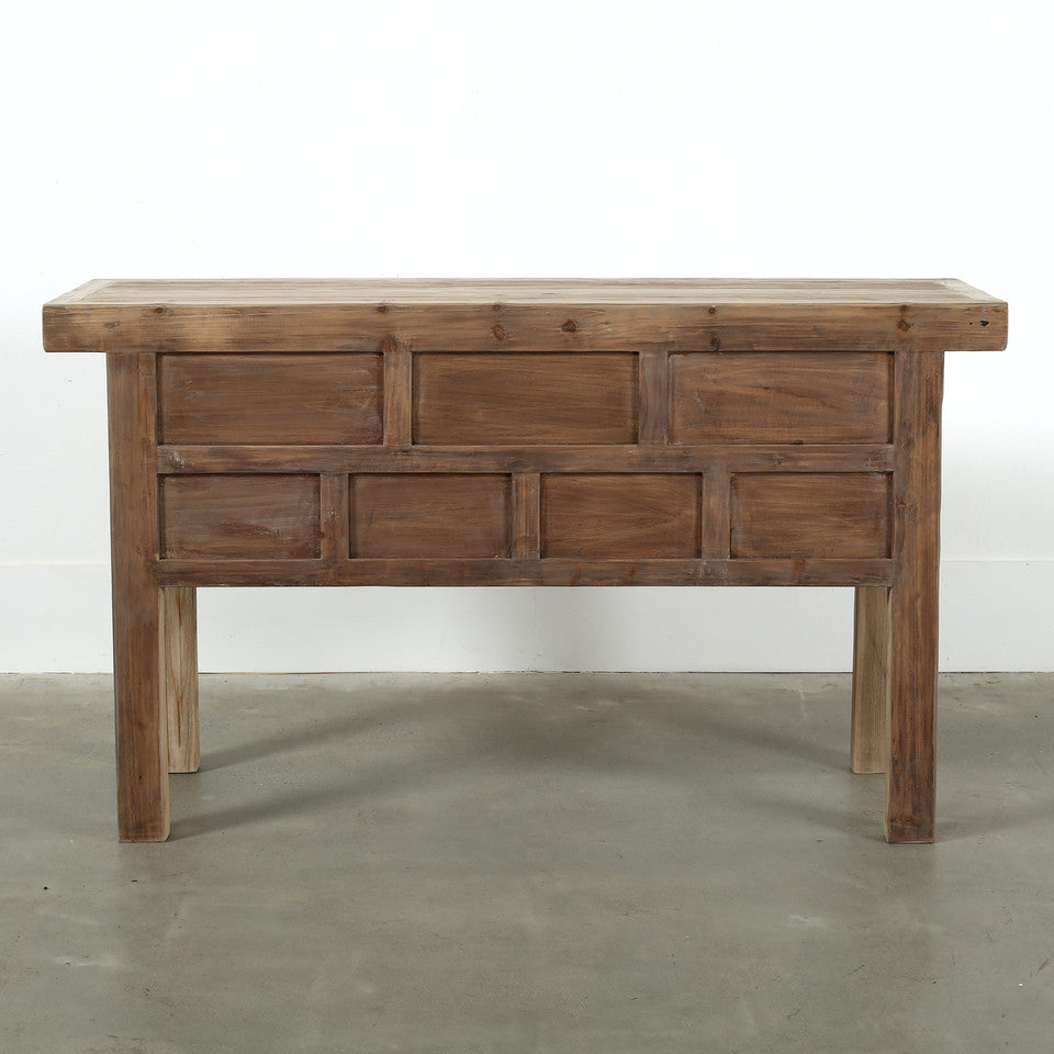 Carmel Seven Drawer Reclaimed Elm Wood Console Table | By Luxe B Co.