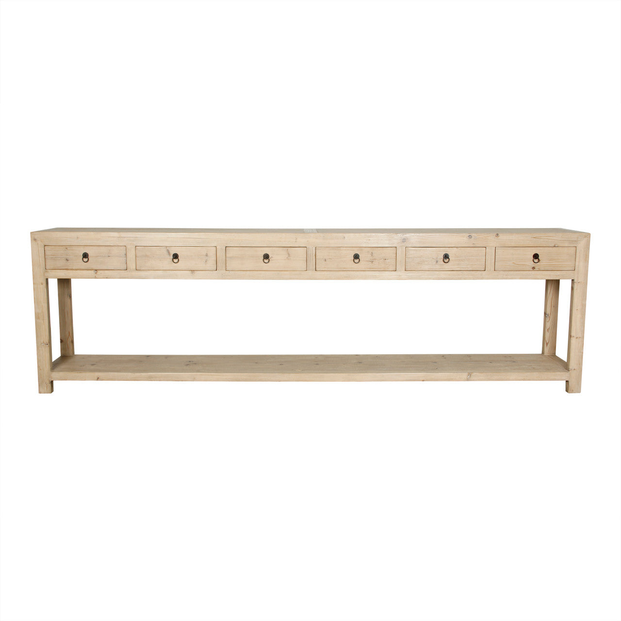 Carmel Six Drawer Reclaimed Elm Wood Console Table | By Luxe B Co.