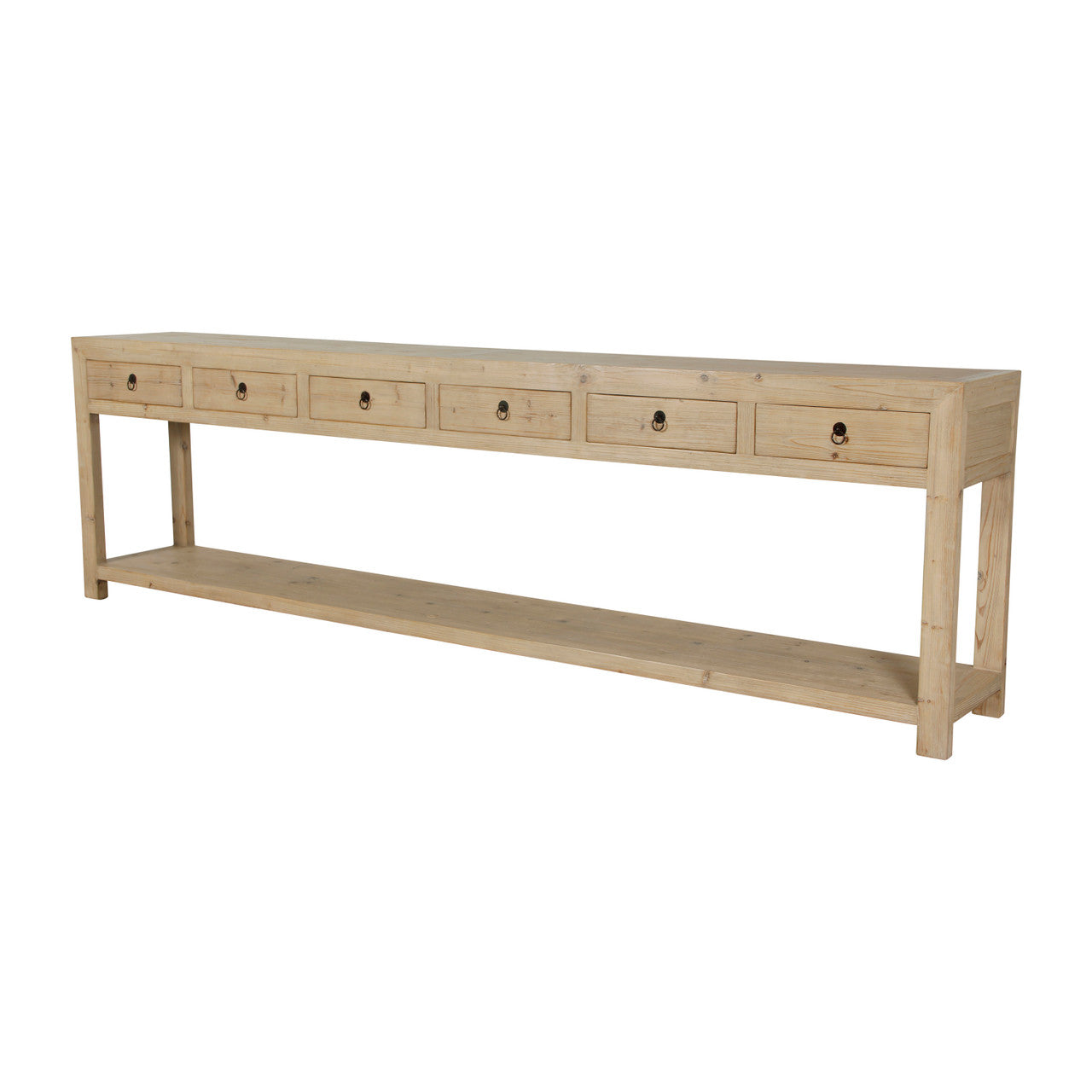 Carmel Six Drawer Reclaimed Elm Wood Console Table | By Luxe B Co.