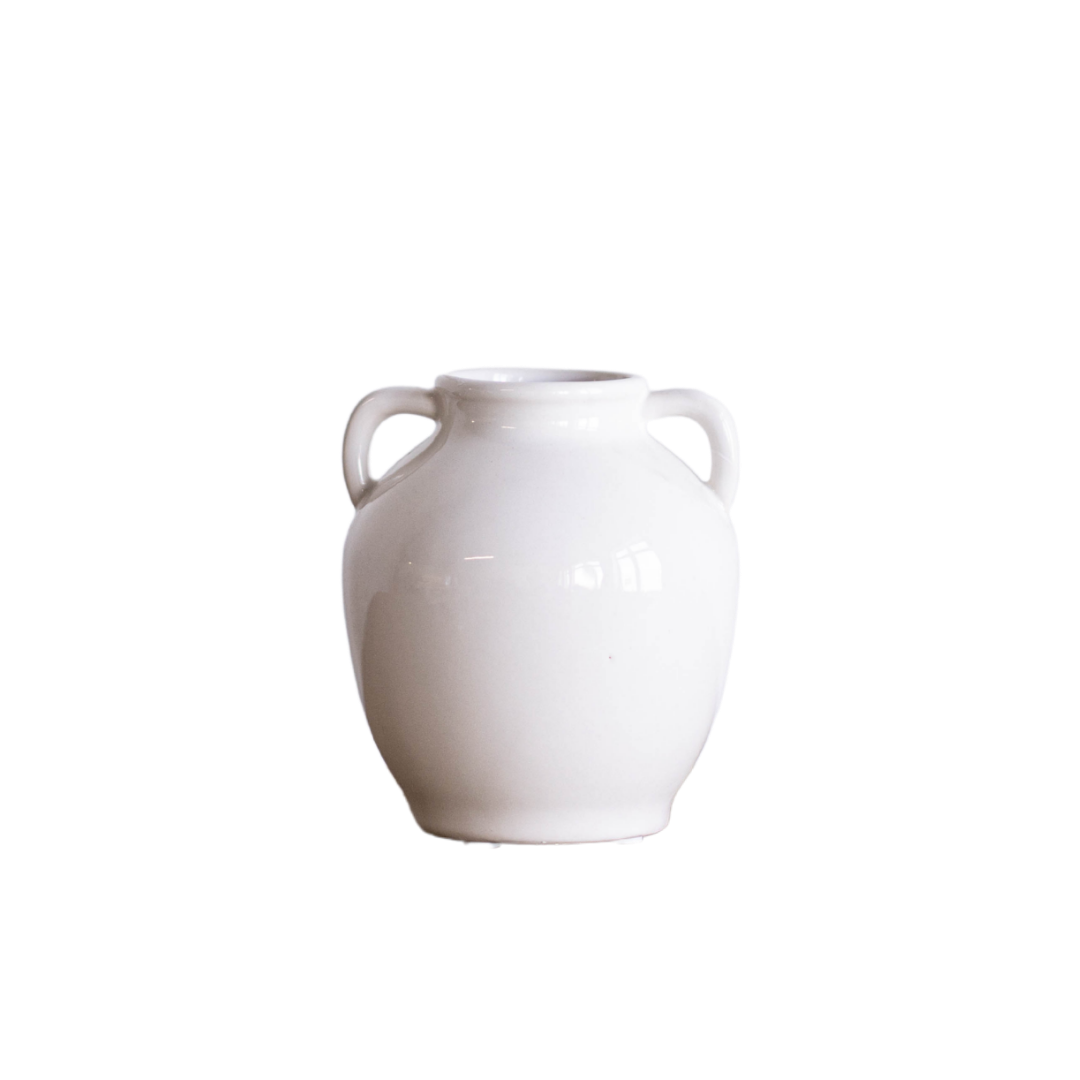 Ceramic Cream 2 Handle Vase By Luxe B Co. 