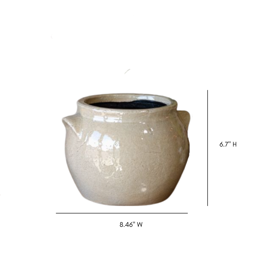 crock plant pots Light Beige Ceramic Crock Planter Large