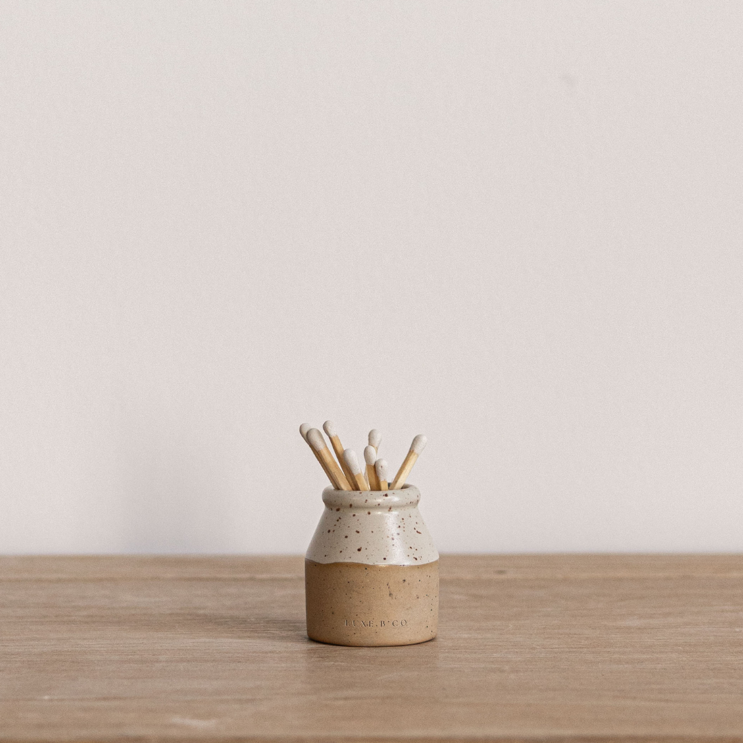 Ceramic Match Holder Two Tone | By Luxe B Co.