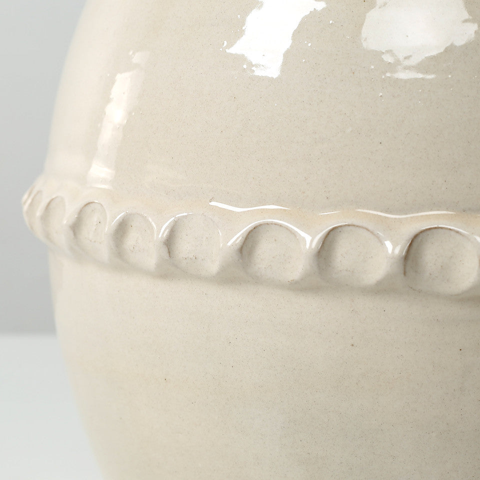 Ceramic Off White Decorative Pot | By Luxe B Co.