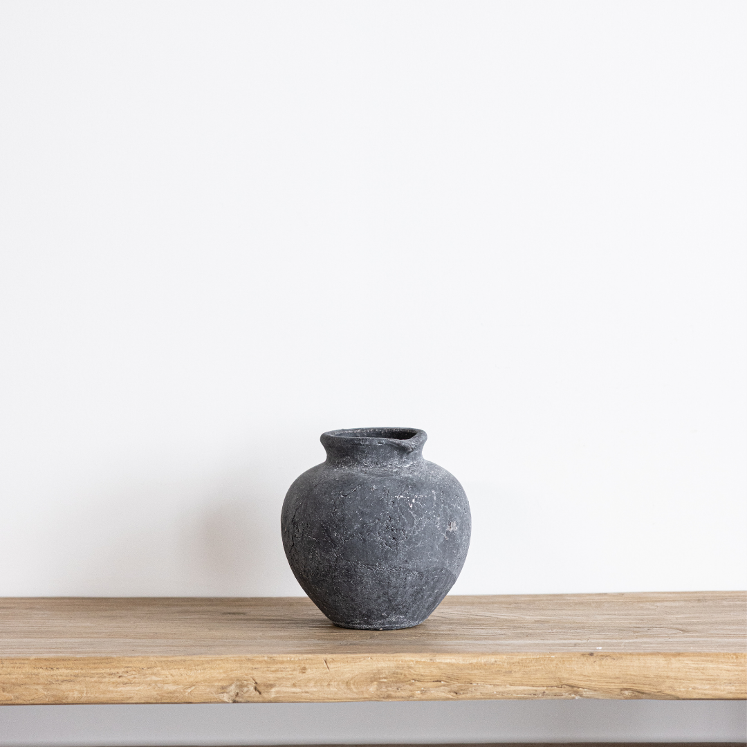 Charcoal Round Vase - Luxe B Co