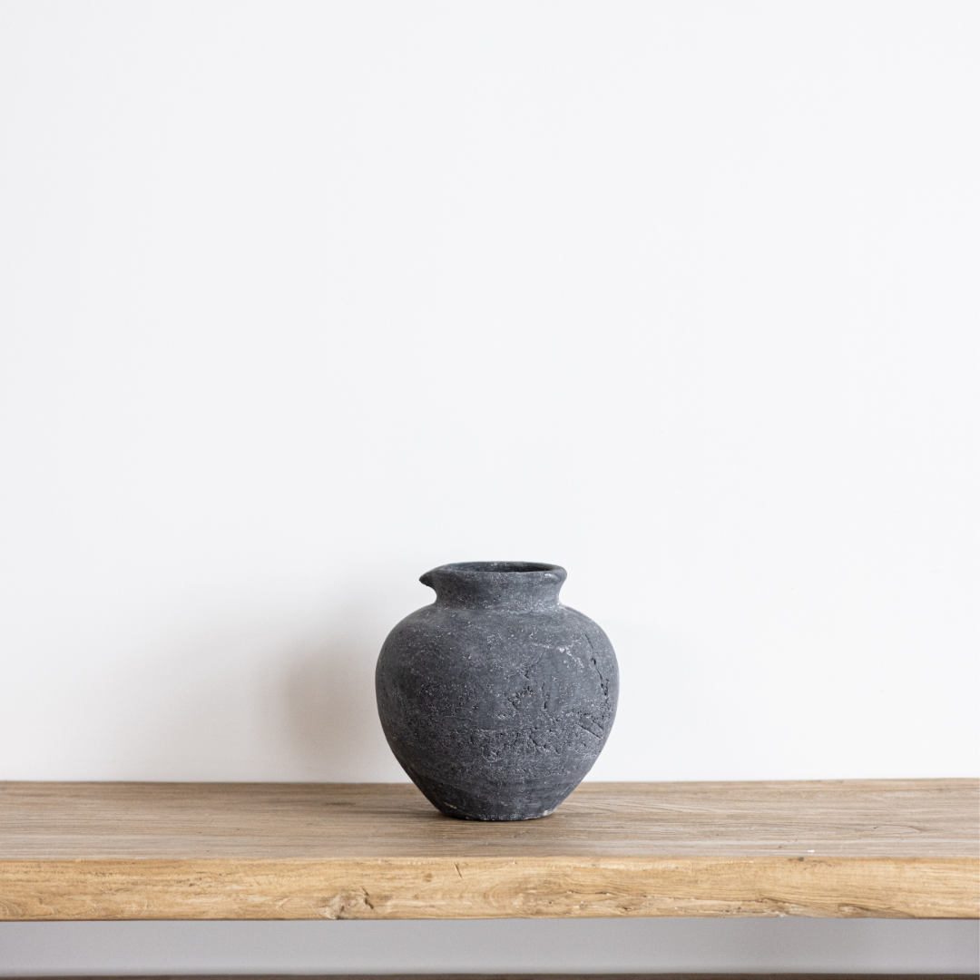 Charcoal Round Vase - Luxe B Co
