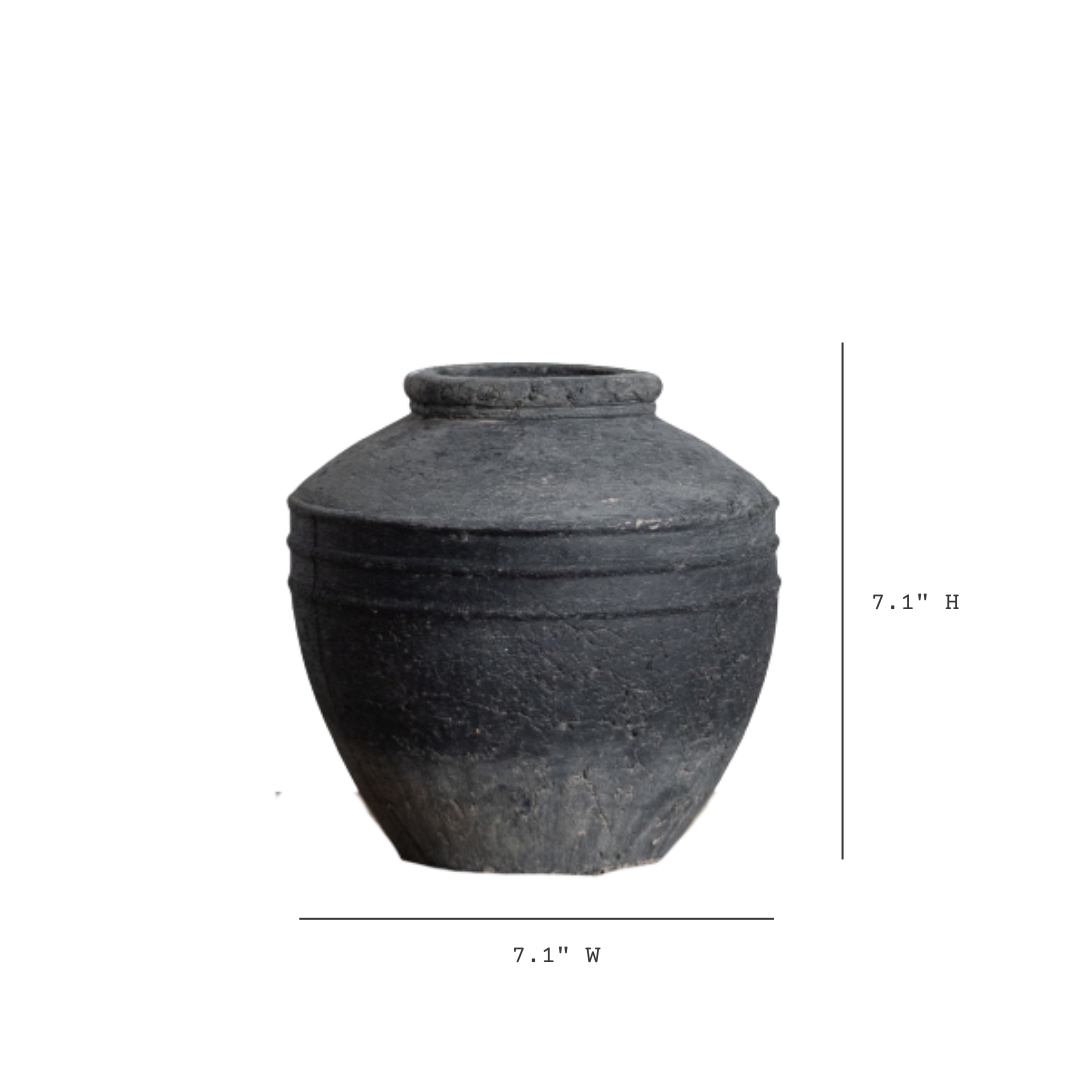 Charcoal Horizontal Lines Vase | By Luxe B Co.