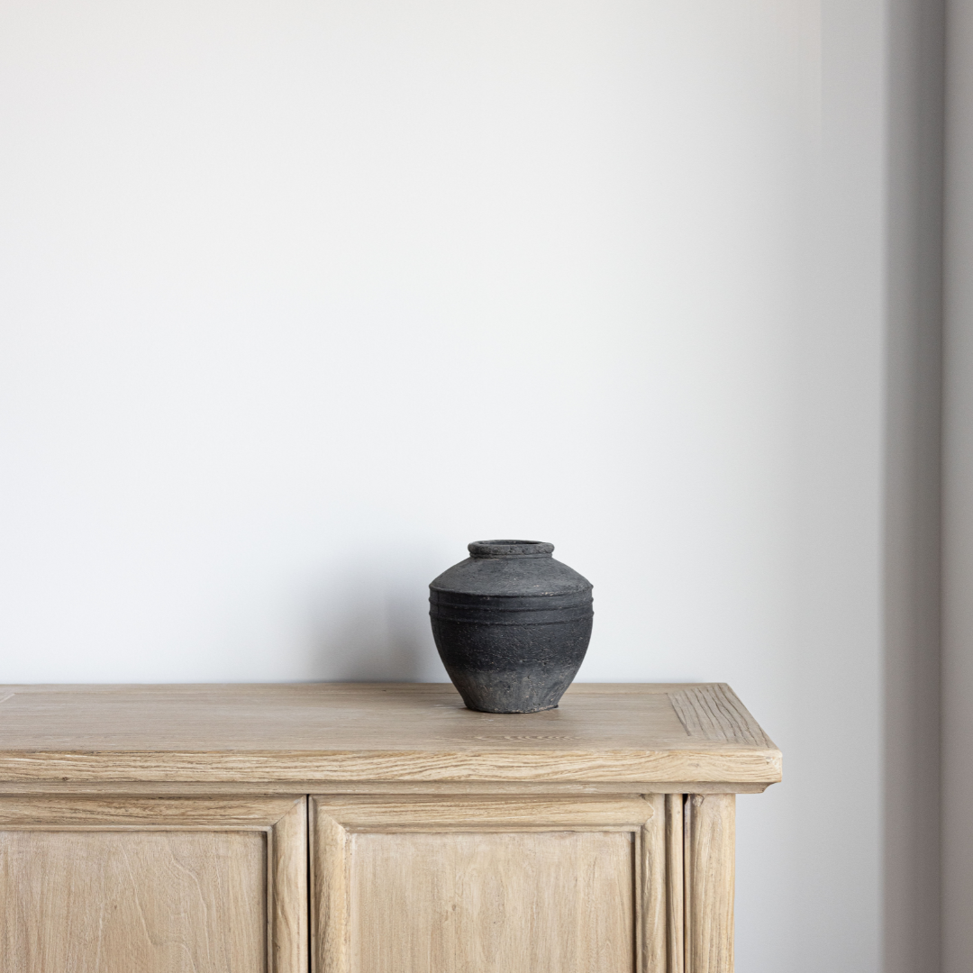 Charcoal Horizontal Lines Vase - Luxe B Co