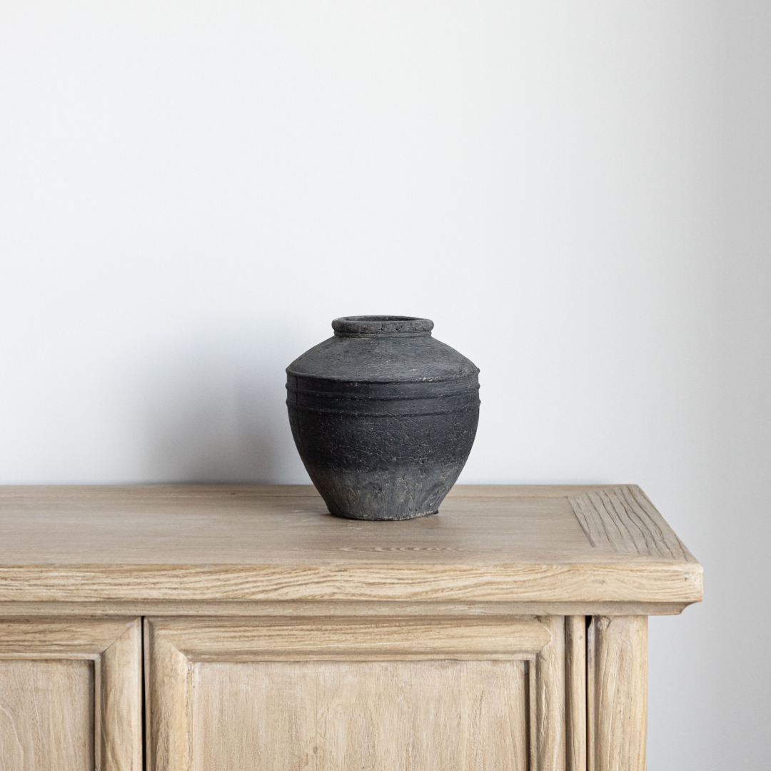 Charcoal Horizontal Lines Vase - Luxe B Co