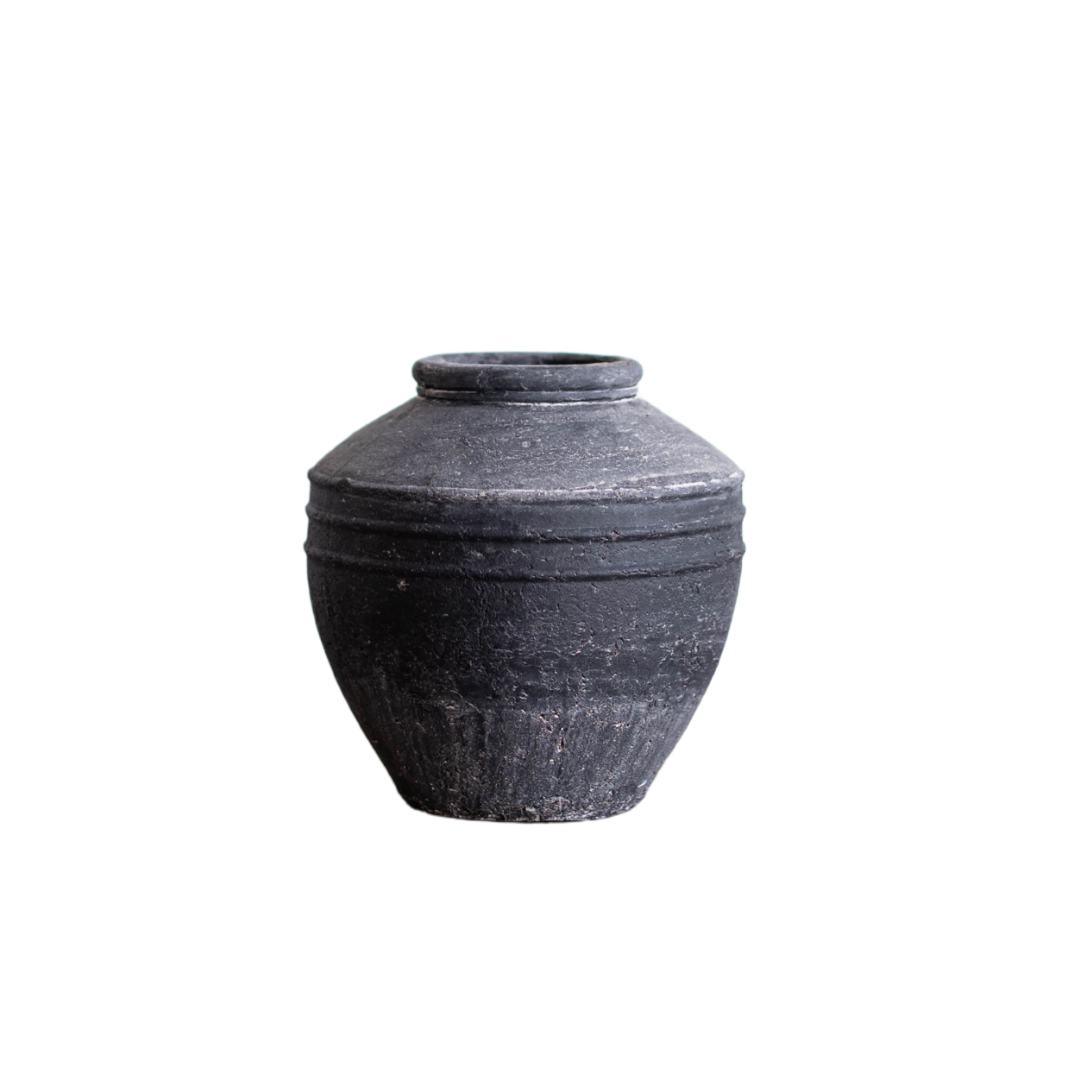 Charcoal Horizontal Lines Vase By Luxe B Co.