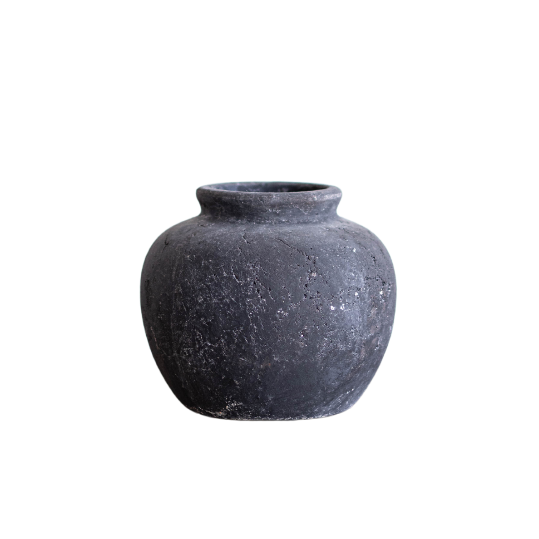 Charcoal Terracotta Vase By Luxe B Co.