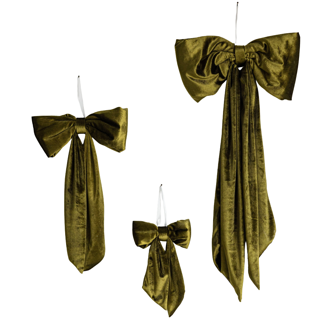 Chartreuse Velvet Holiday Bows | By Luxe B Co.