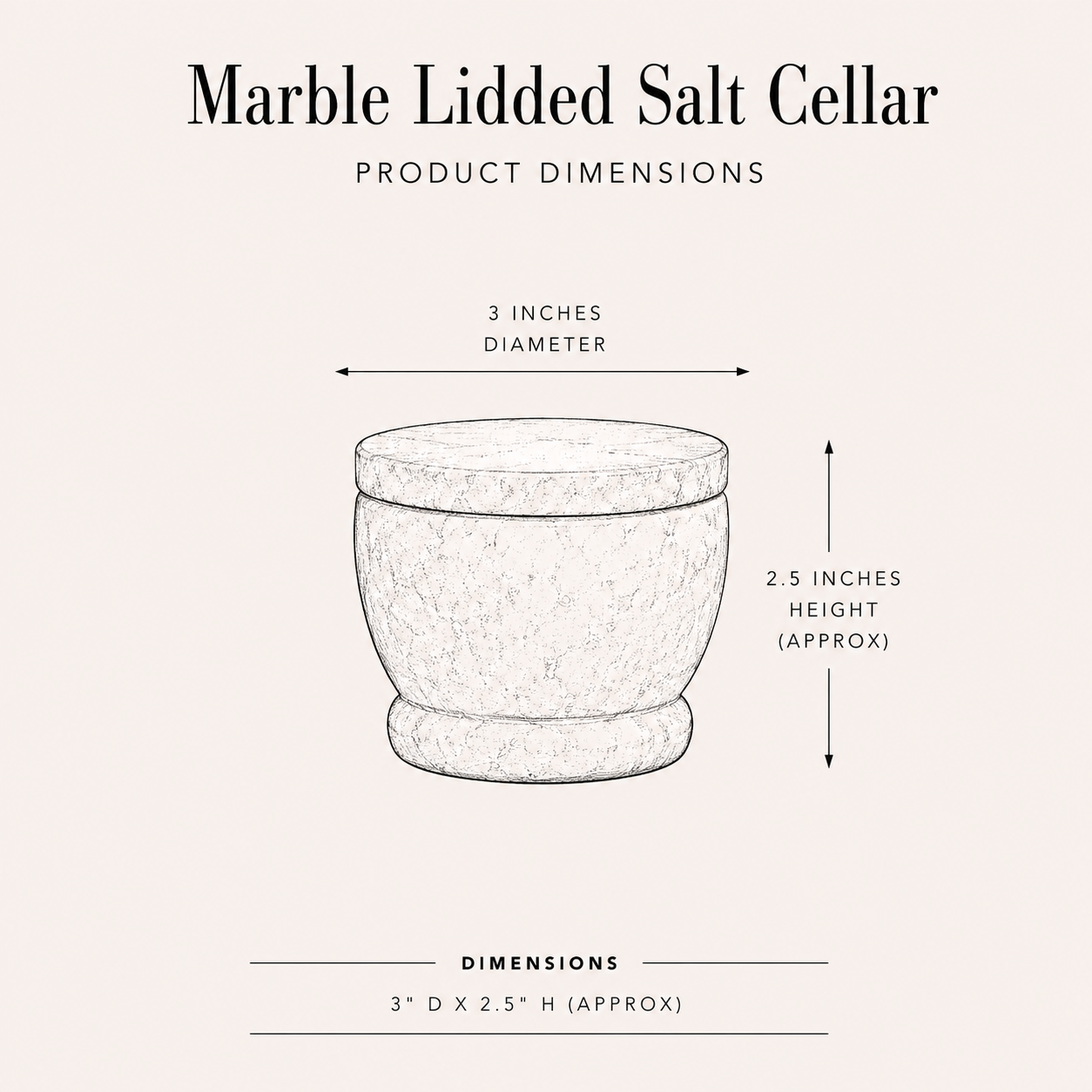 Black Marble Lidded Salt Cellar - Luxe B Co