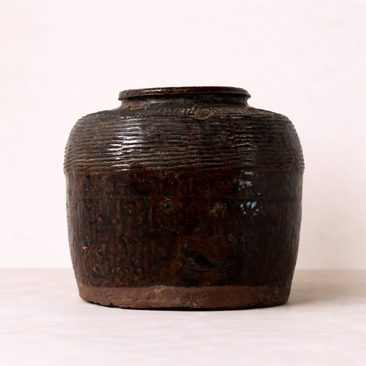 Brown Glaze Vintage Pot - Luxe B Co