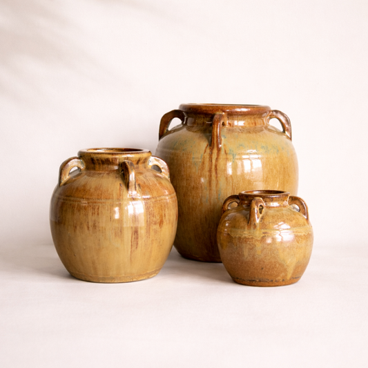 Chevalier Glazed Vase With Handles - Luxe B Co