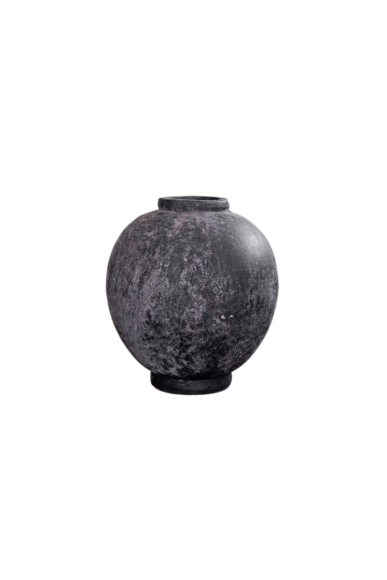 Chios Black Round Vase Pot