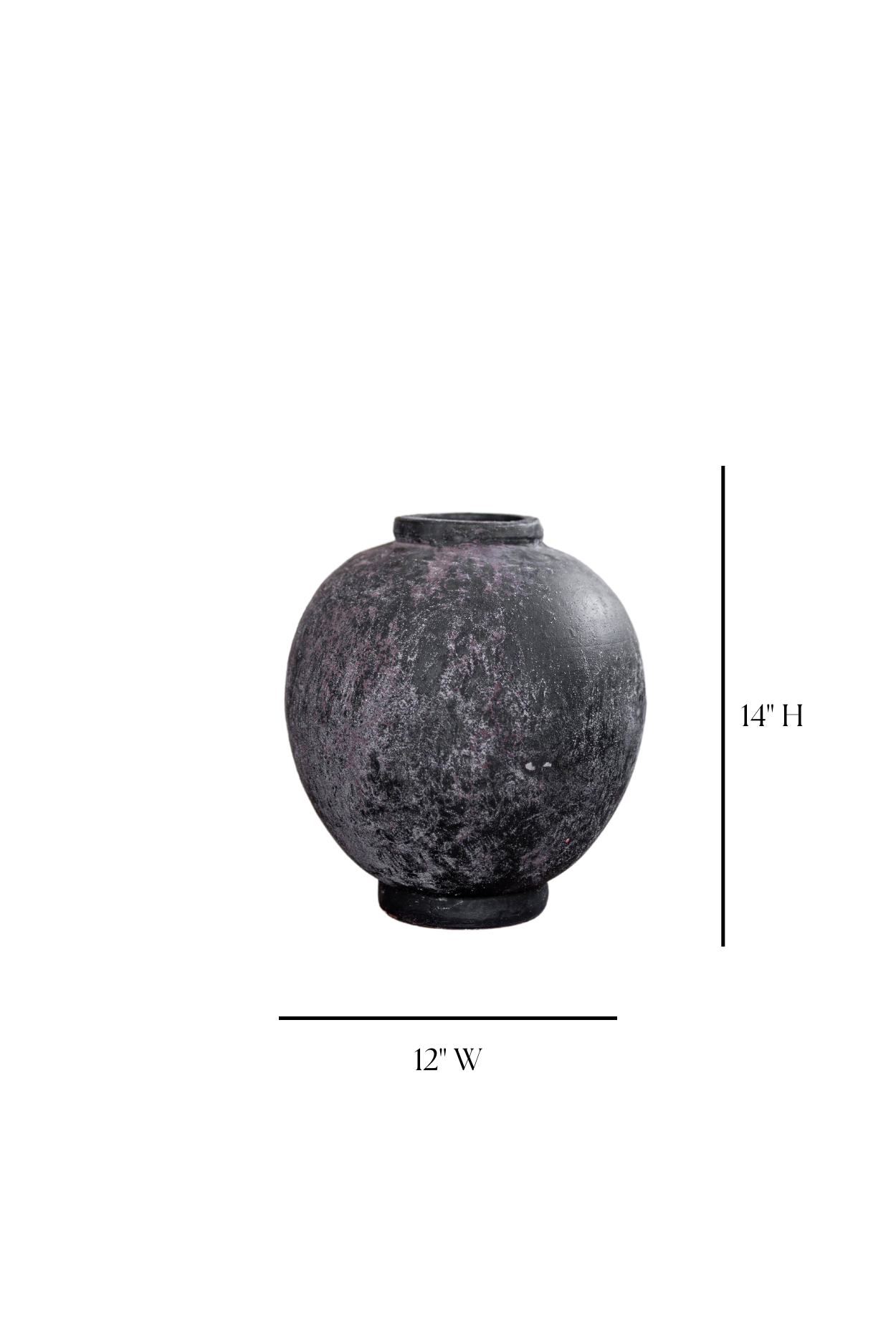 Chios Black Round Vase Pot