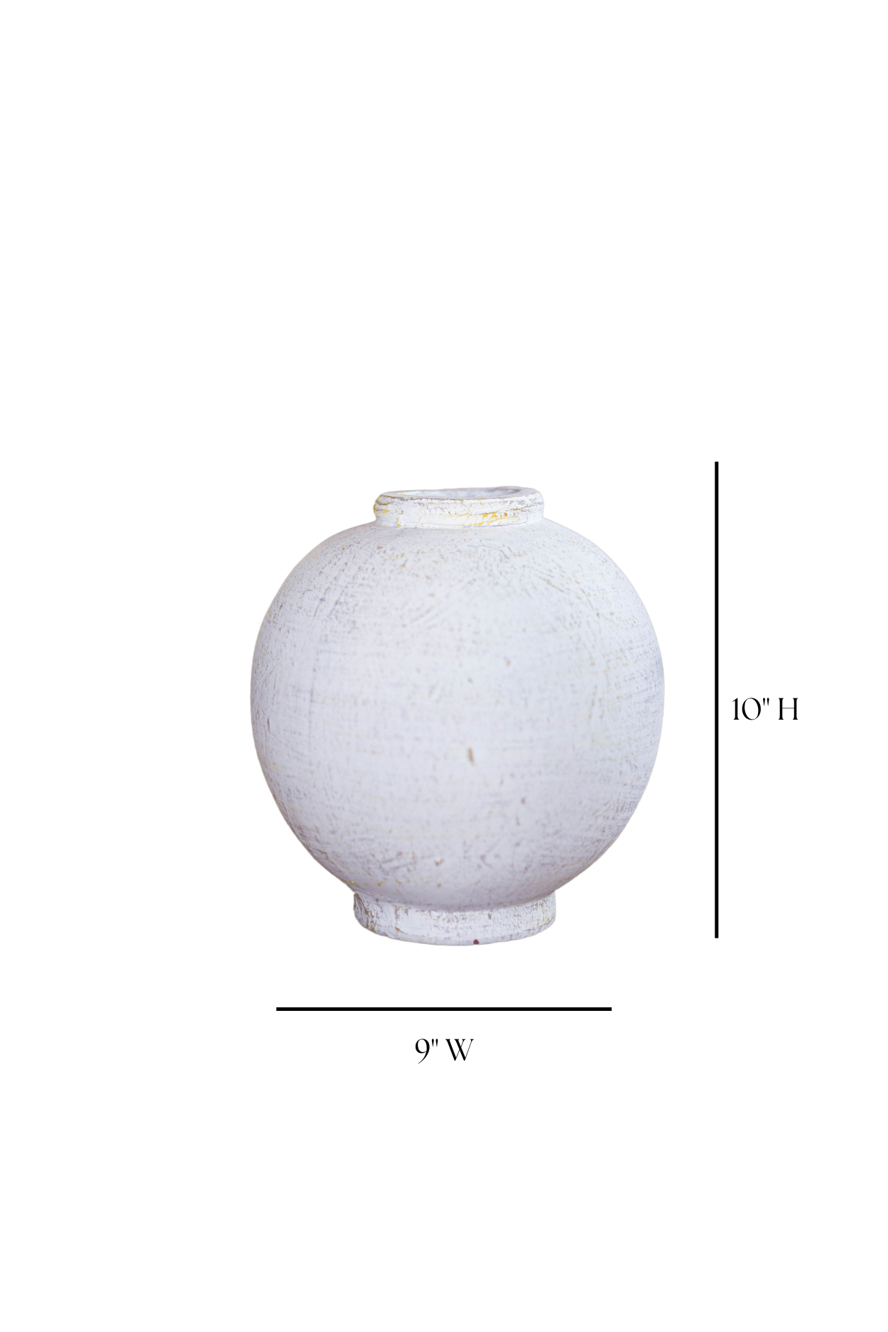 Chios White Round Vase Pot Medium | By Luxe B Co.