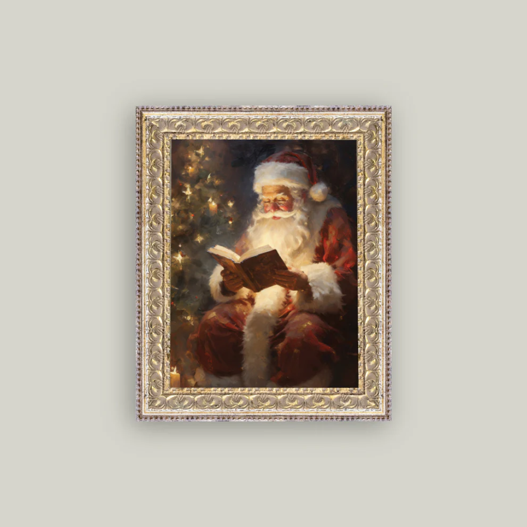 Classic Santa Framed Antique Inspired Art | By Luxe B Co. 