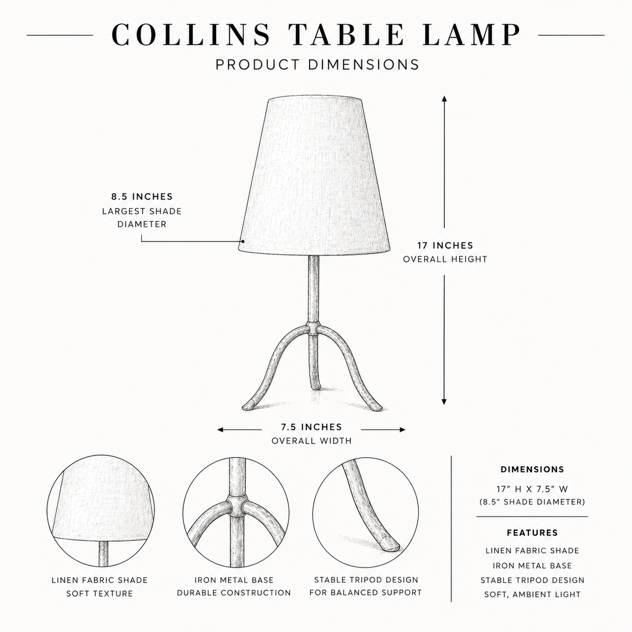 Collins Table Lamp By Luxe B Co. 