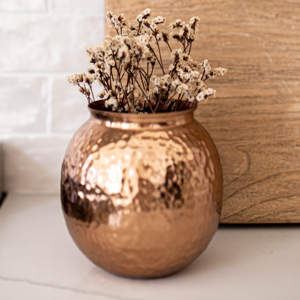 Copper Hammered Flower Vase | By Luxe B Co.