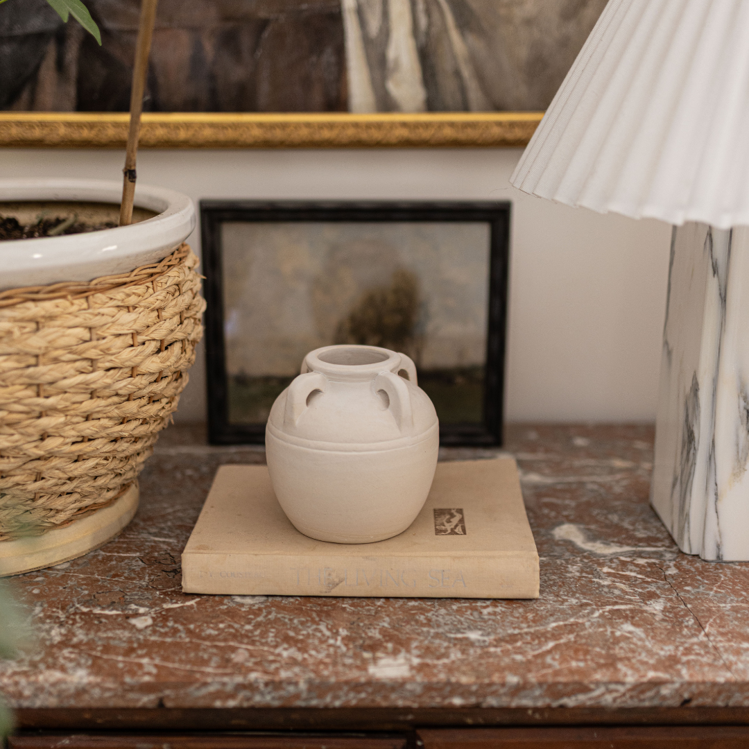 Cordoba Cream Glazed Vase With Handles | By Luxe B Co.