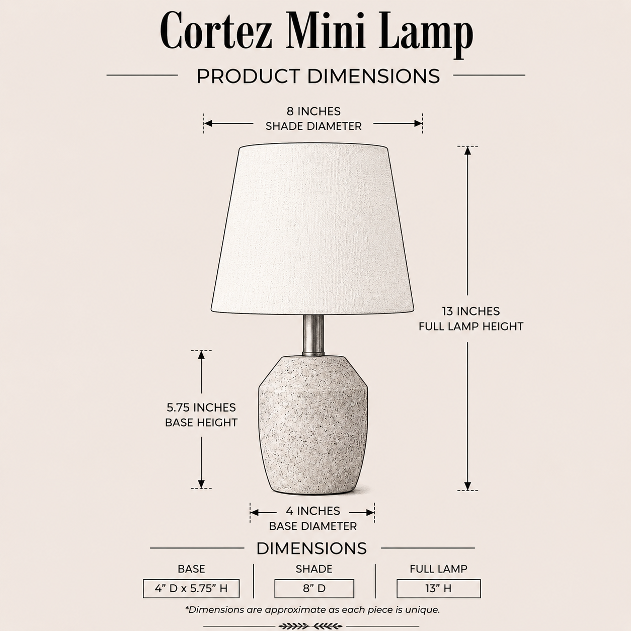 Cortez Mini Lamp By Luxe B Co. 