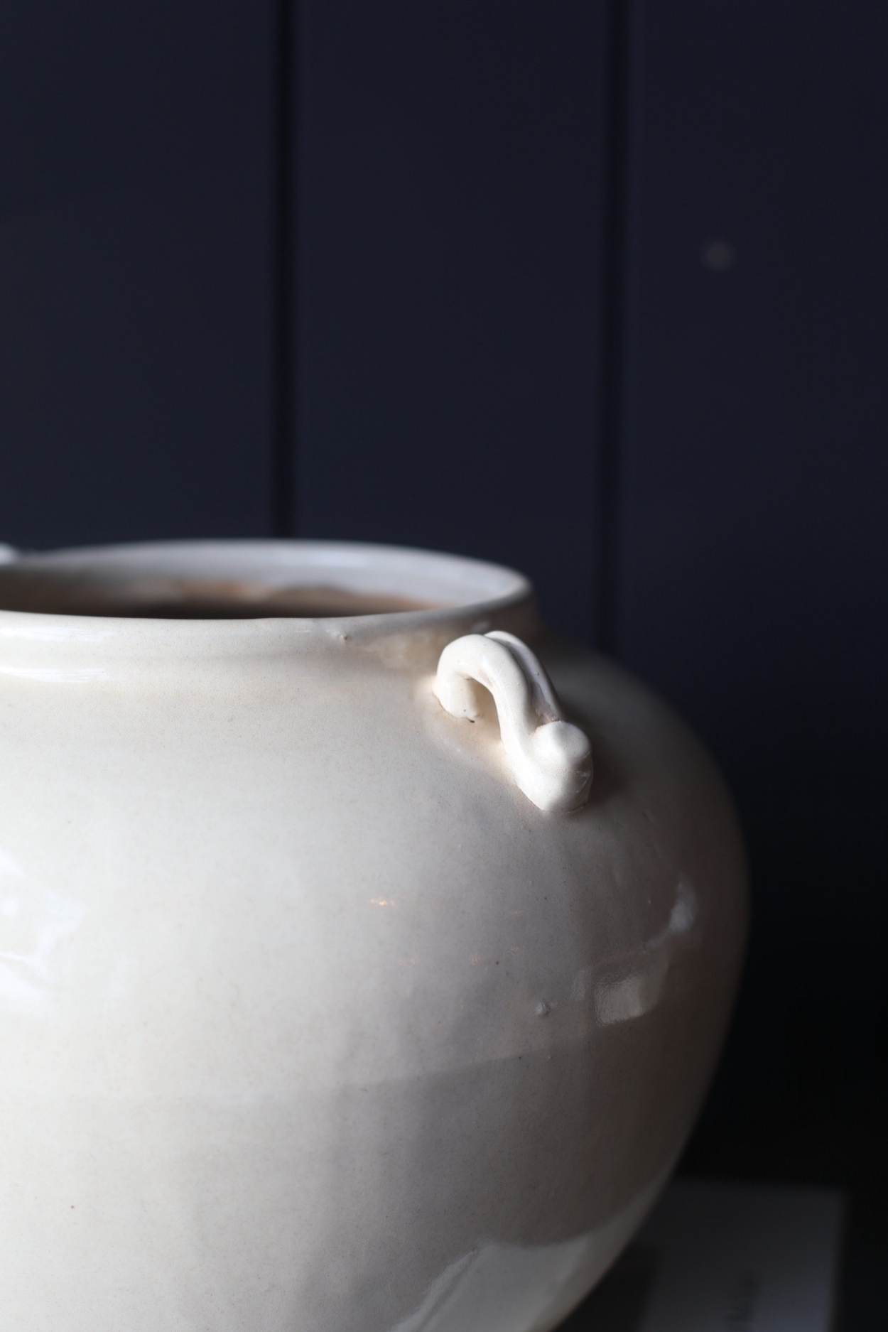 Cream Glazed Vintage Pot | By Luxe B Co