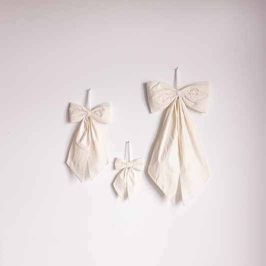 Cream Cotton Fabric Bows By Luxe B Co. 