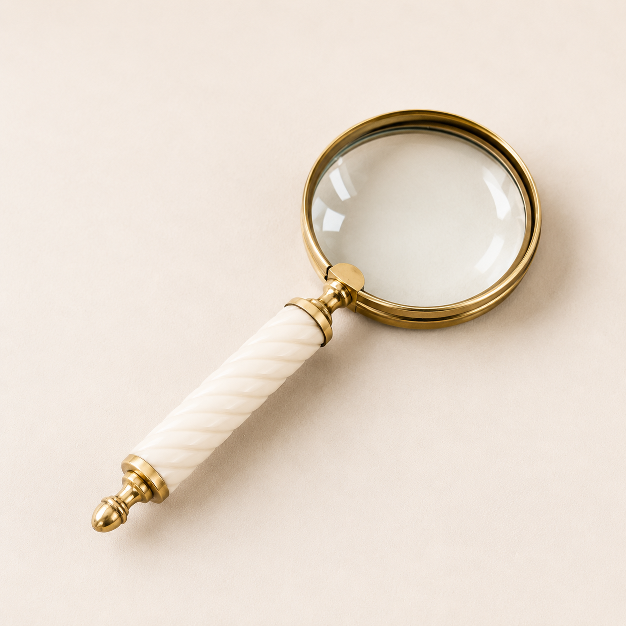 Cream Resin Magnifying Glass By Luxe B Co. 