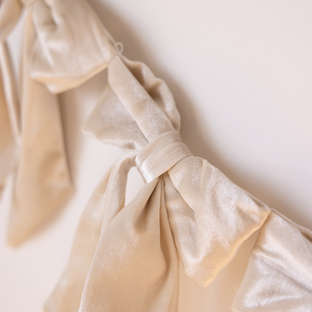 Cream Velvet Bow Garland | By Luxe B Co.