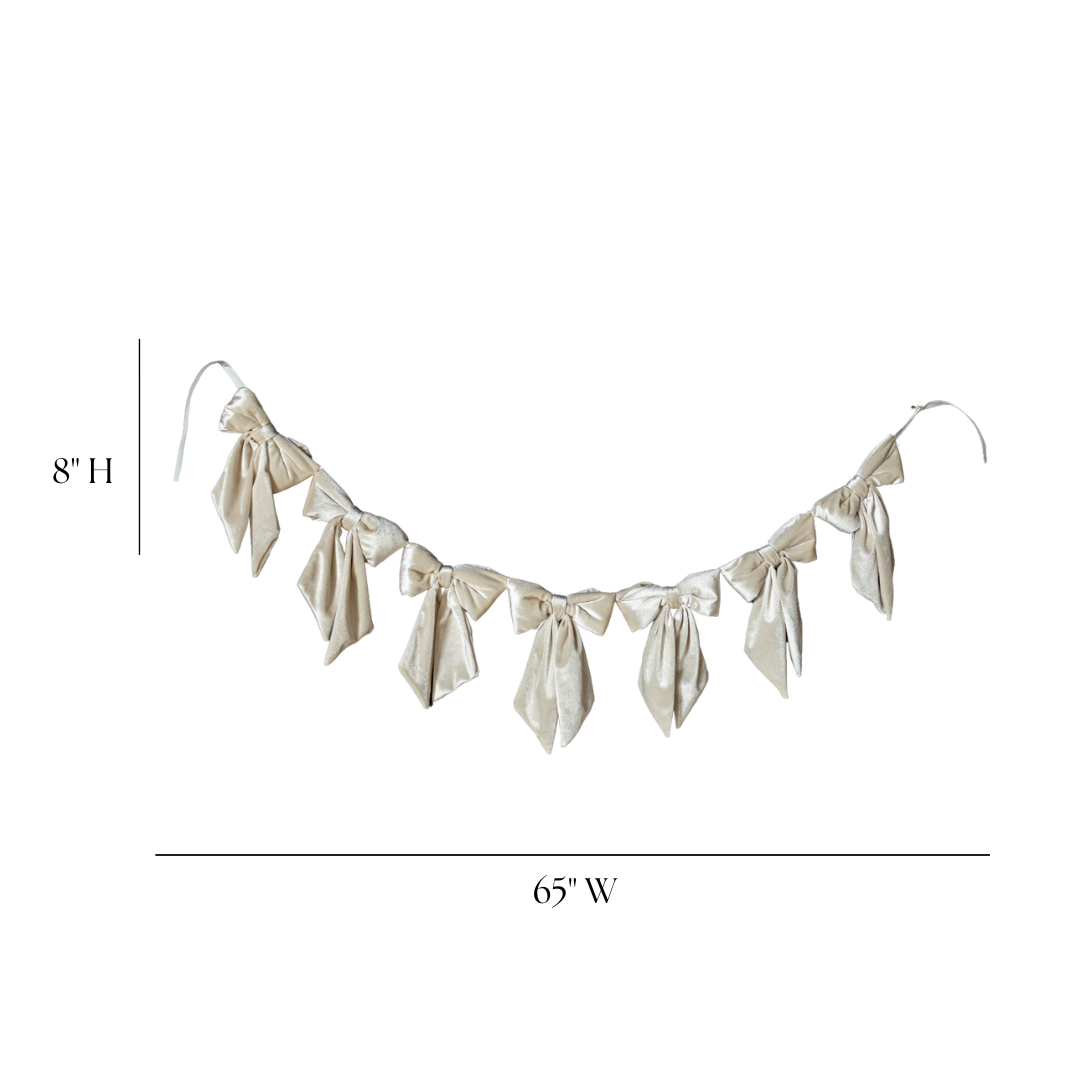Cream Velvet Bow Garland | By Luxe B Co.