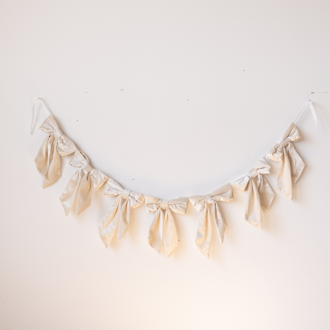 Cream Velvet Bow Garland | By Luxe B Co.