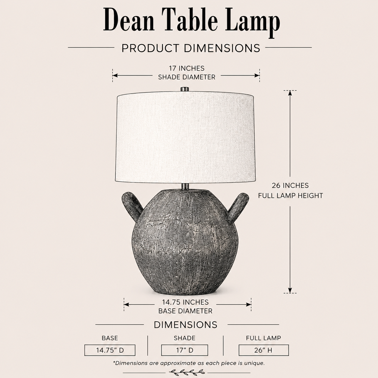 Dean Table Lamp By Luxe B Co. 