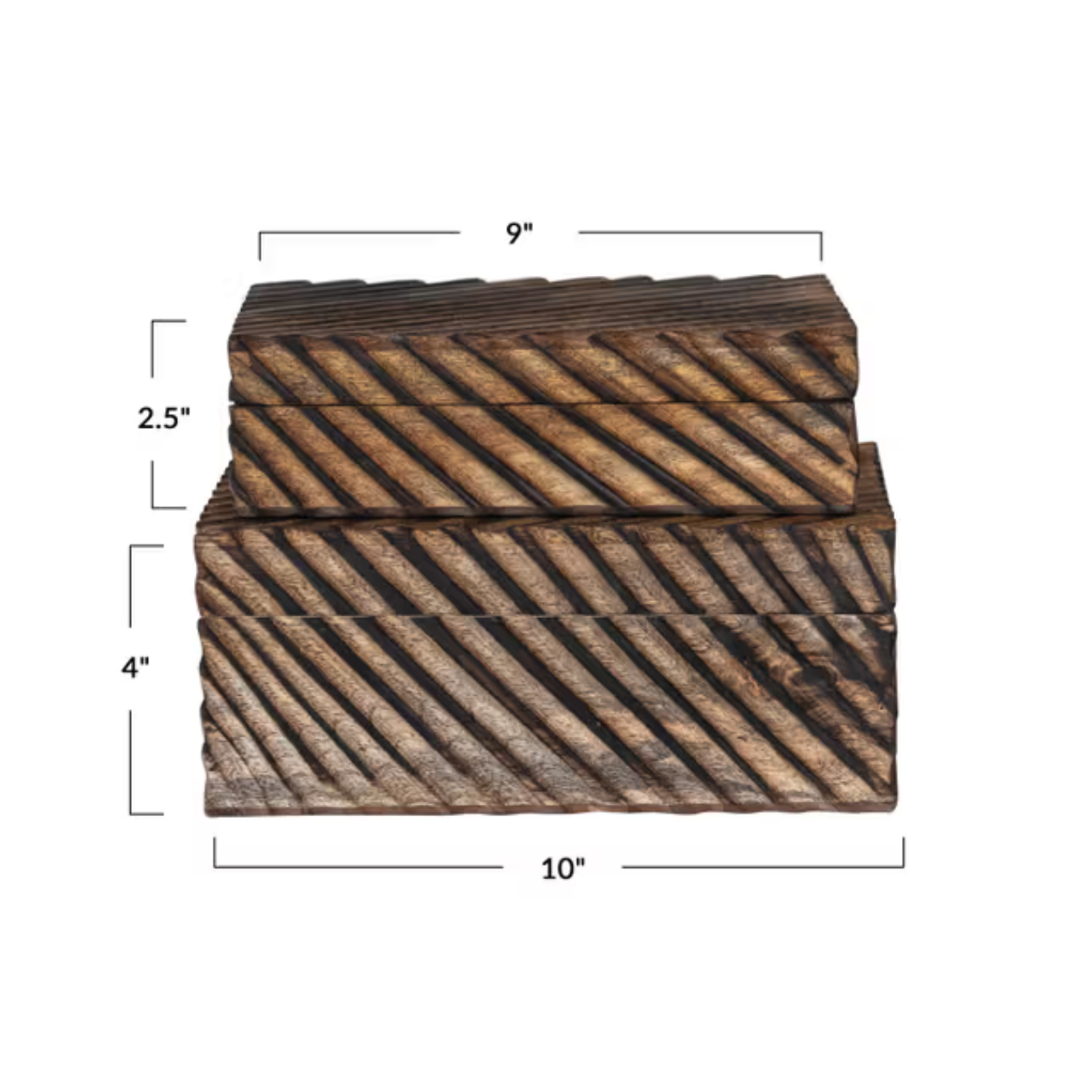 Decorative Carved Mango Wood Box | By Luxe B Co.