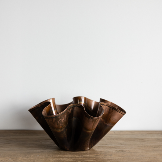 Decorative Metal Ruffled Bowl | By Luxe B Co.