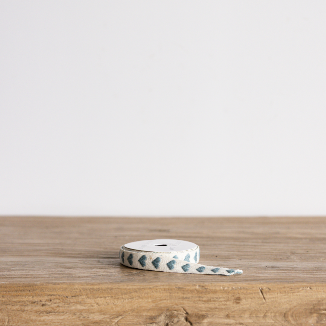 Deep Teal Hearts Woven Ribbon | By Luxe B Co. 